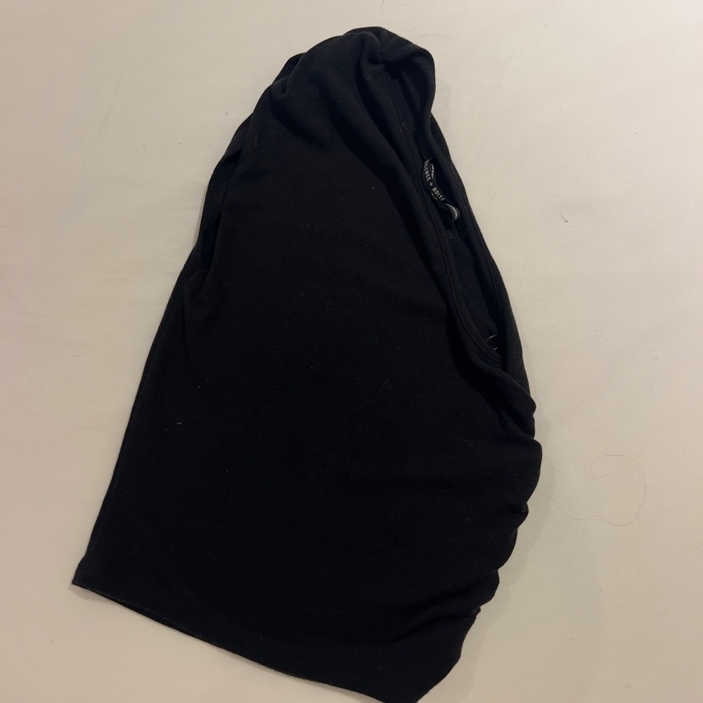 Silence‎ + Noise Black One Shoulder Ruched Ribbed Knit Top XS